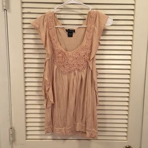 Dress Top with Flowers Coral